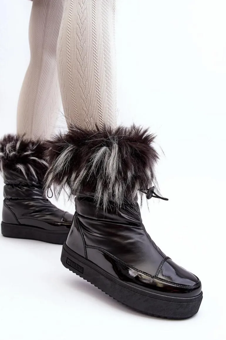 Damskie Śniegowce Z Futerkiem Czarne Big Star MM274379