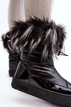 Damskie Śniegowce Z Futerkiem Czarne Big Star MM274379