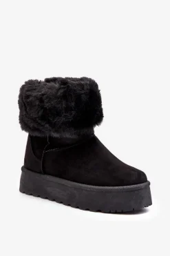 Damskie Śniegowce Z Futerkiem Czarne Rainsa