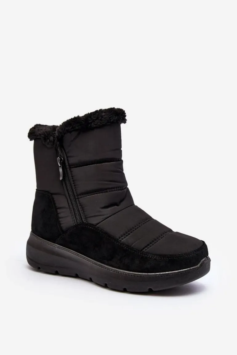 Damskie Śniegowce Z Futerkiem Czarne Primose