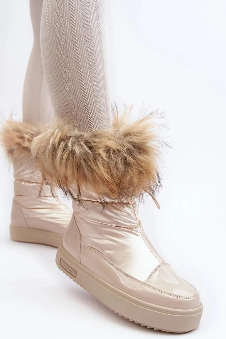 Damskie Śniegowce Z Futerkiem Beżowe Big Star MM274380