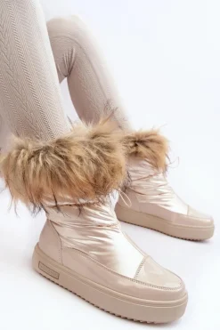 Damskie Śniegowce Z Futerkiem Beżowe Big Star MM274380