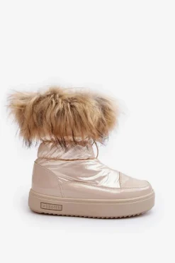 Damskie Śniegowce Z Futerkiem Beżowe Big Star MM274380