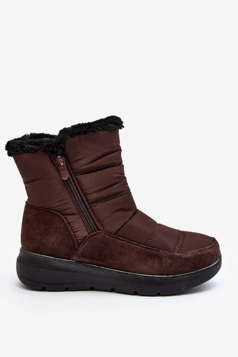 Damskie Śniegowce Z Futerkiem Brązowe Primose