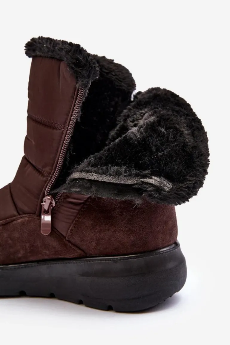 Damskie Śniegowce Z Futerkiem Brązowe Primose