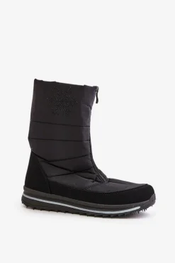 Damskie Śniegowce Z Suwakiem Progress PROGJ-22-130 Czarne