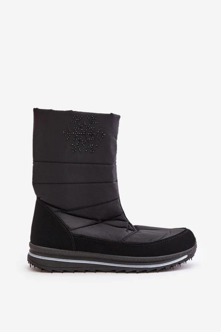 Damskie Śniegowce Z Suwakiem Progress PROGJ-22-130 Czarne