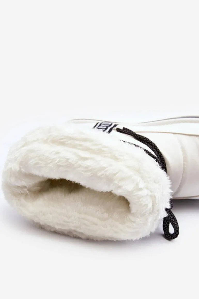 Damskie Śniegowce Z Wiązaniem Białe Lilara