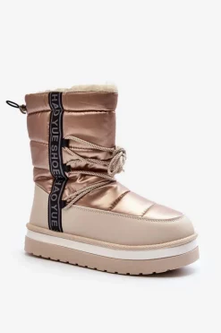 Damskie Śniegowce Z Wiązaniem Beżowe Lilara
