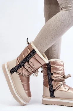 Damskie Śniegowce Z Wiązaniem Beżowe Lilara