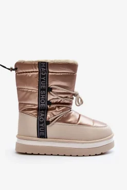Damskie Śniegowce Z Wiązaniem Beżowe Lilara