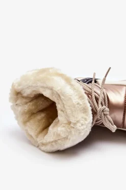 Damskie Śniegowce Z Wiązaniem Beżowe Lilara