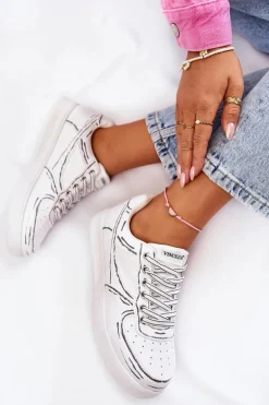 Damskie Niskie Buty Sportowe Białe Solveig