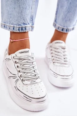 Damskie Niskie Buty Sportowe Białe Solveig