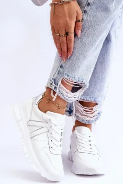 Damskie Niskie Buty Sportowe Białe Elliot