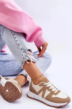 Damskie Niskie Buty Sportowe Beżowe Elliot