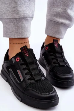 Damskie Niskie Sneakersy Cross Jeans LL2R4012C Czarne