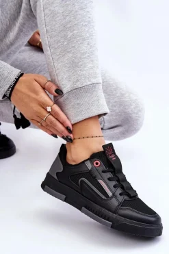 Damskie Niskie Sneakersy Cross Jeans LL2R4012C Czarne