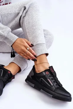 Damskie Niskie Sneakersy Cross Jeans LL2R4012C Czarne