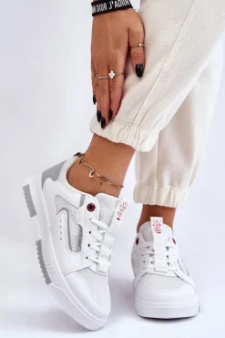 Damskie Niskie Sneakersy Cross Jeans LL2R4011C Białe