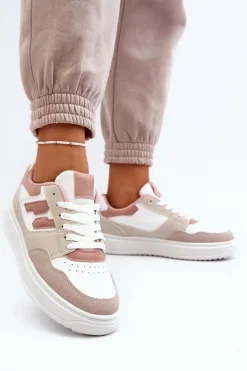 Damskie Niskie Sneakersy Beżowe Regines