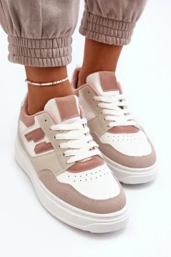 Damskie Niskie Sneakersy Beżowe Regines