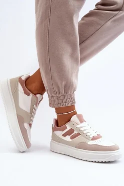 Damskie Niskie Sneakersy Beżowe Regines
