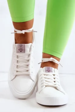 Damskie Niskie Tenisówki Cross Jeans JJ2R4053C Białe