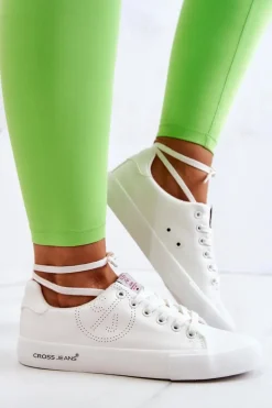 Damskie Niskie Tenisówki Cross Jeans JJ2R4053C Białe