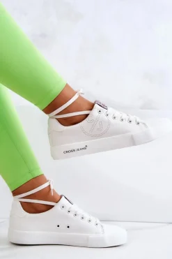 Damskie Niskie Tenisówki Cross Jeans JJ2R4053C Białe