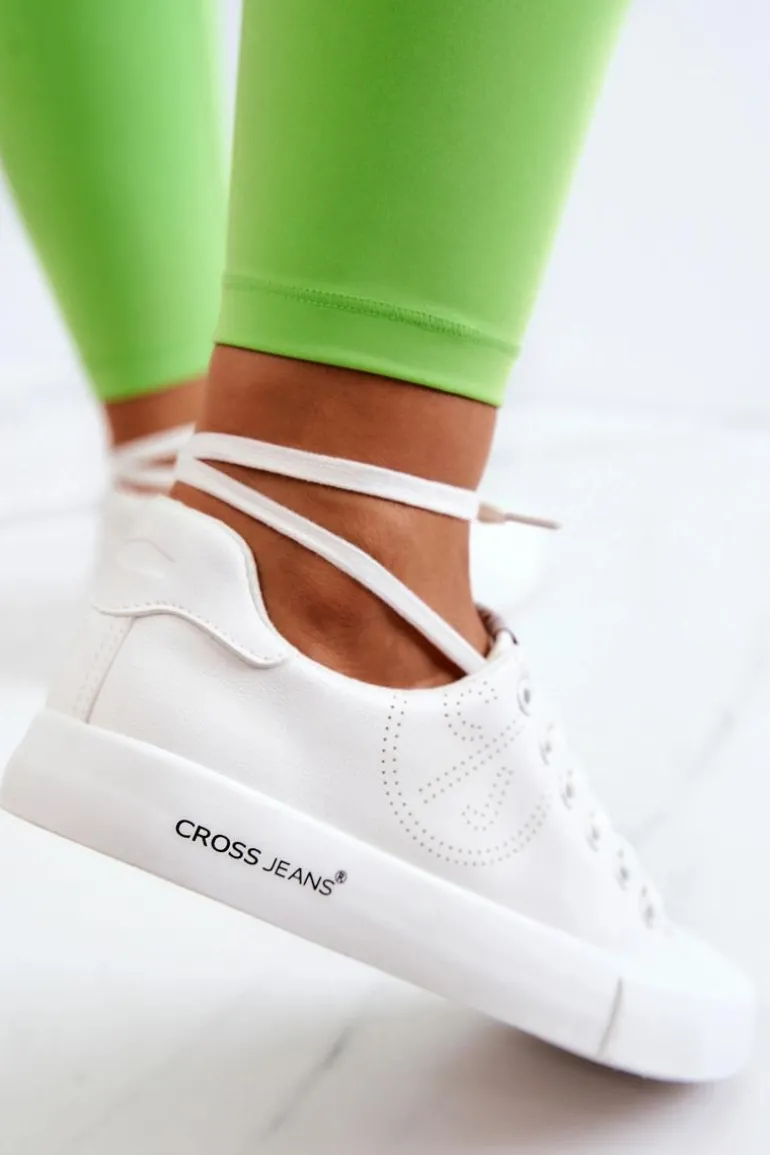 Damskie Niskie Tenisówki Cross Jeans JJ2R4053C Białe
