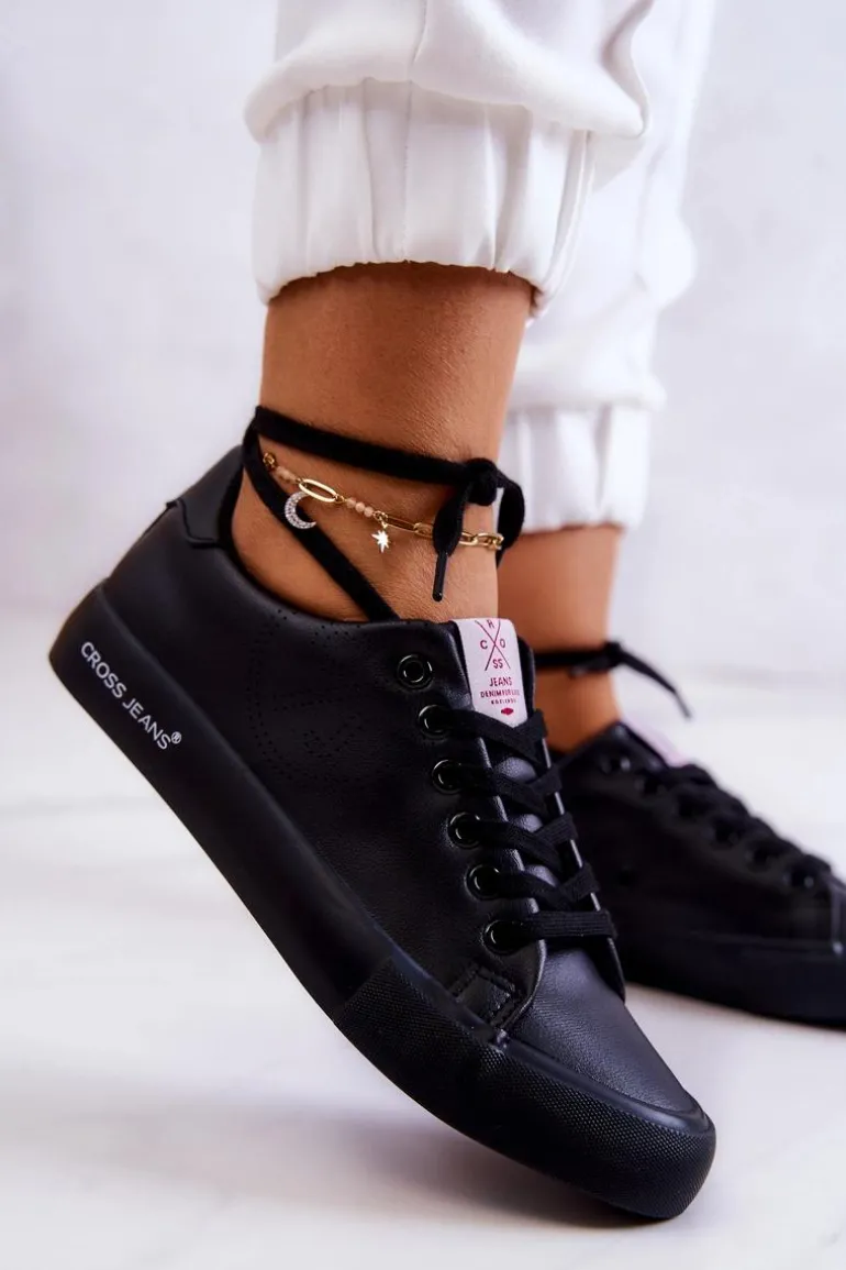 Damskie Niskie Tenisówki Cross Jeans JJ2R4054C Czarne