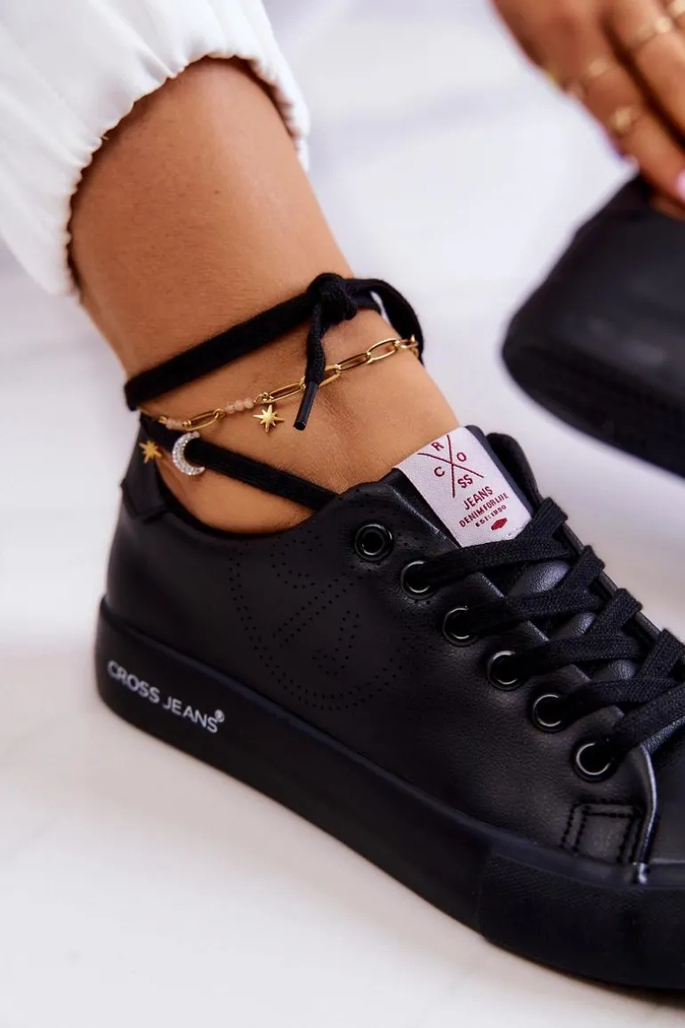 Damskie Niskie Tenisówki Cross Jeans JJ2R4054C Czarne