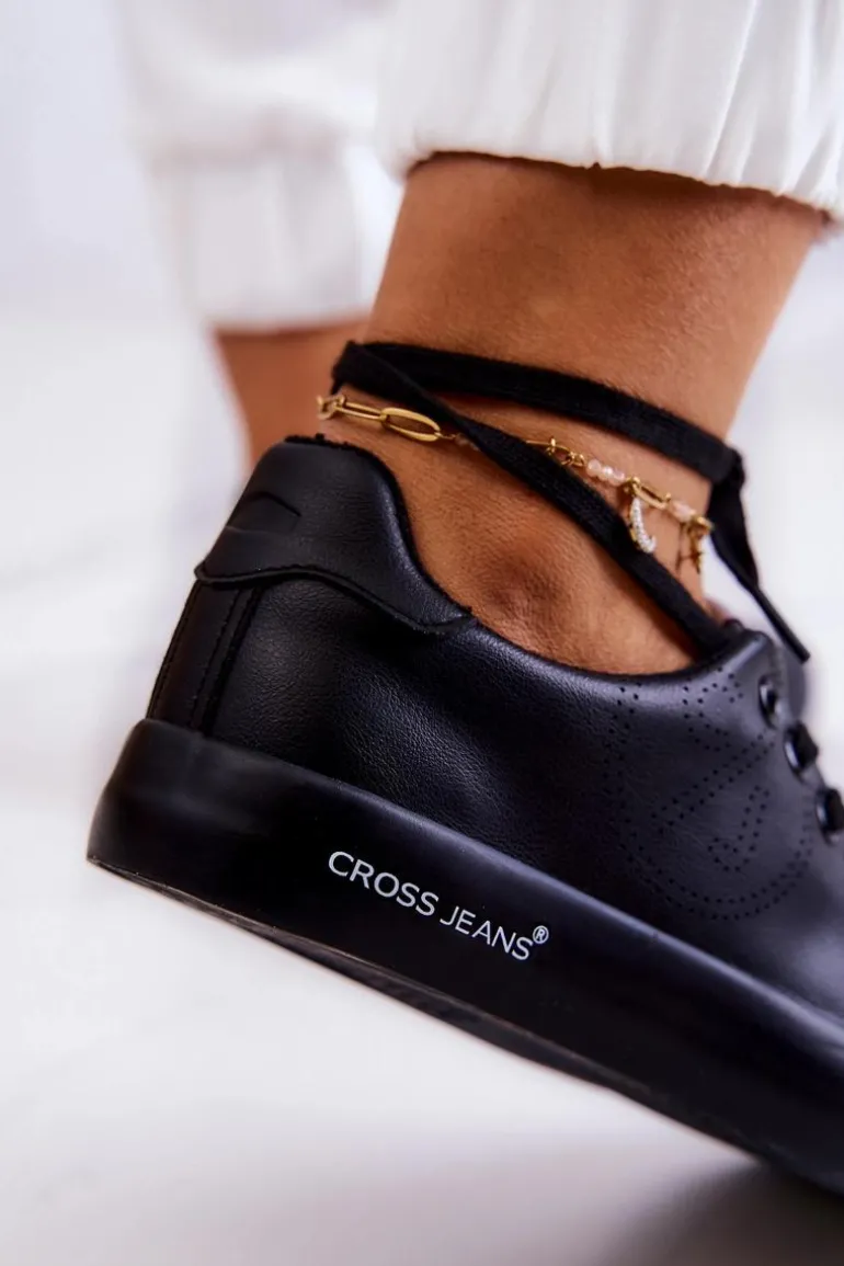 Damskie Niskie Tenisówki Cross Jeans JJ2R4054C Czarne