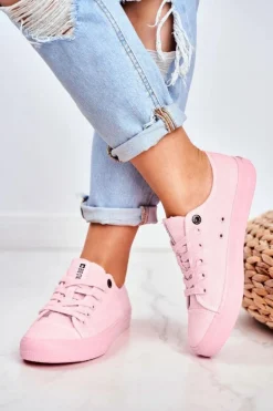 Damskie Niskie Trampki Big Star DD274443 Jasnoróżowe