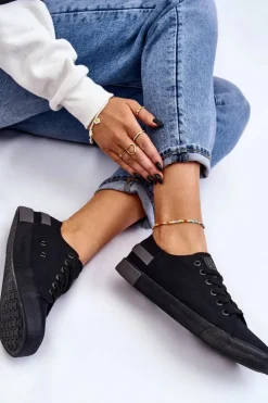 Damskie Niskie Trampki Big Star LL274038 Czarne