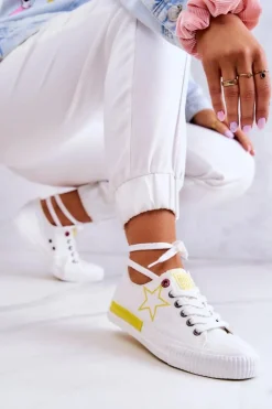 Damskie Niskie Trampki BIG STAR JJ274384 Białe
