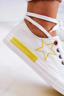 Damskie Niskie Trampki BIG STAR JJ274384 Białe