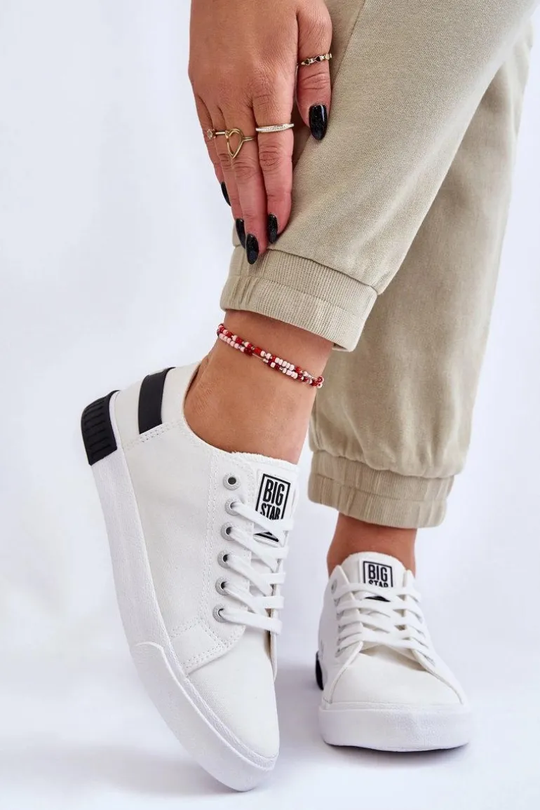 Damskie Niskie Trampki Big Star LL274039 Białe