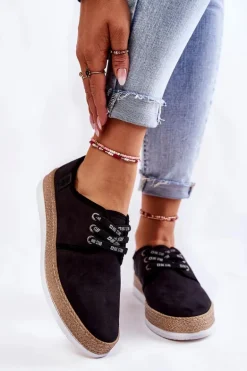 Damskie Niskie Trampki Memory Foam System Big Star KK276004 Czarne