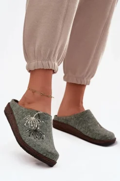 Damskie Obuwie Domowe Kapcie Inblu NL000011 Zielone