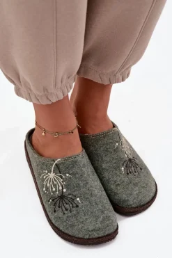 Damskie Obuwie Domowe Kapcie Inblu NL000011 Zielone