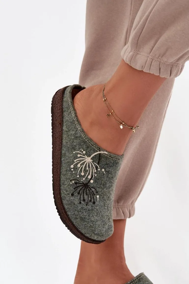 Damskie Obuwie Domowe Kapcie Inblu NL000011 Zielone