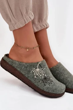 Damskie Obuwie Domowe Kapcie Inblu NL000011 Zielone