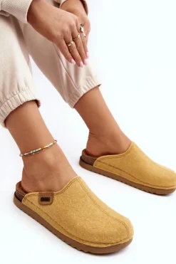 Damskie Obuwie Domowe Kapcie Inblu DJ000010 Żółte