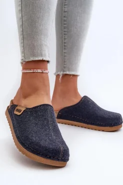 Damskie Obuwie Domowe Kapcie Inblu DJ000010 Granatowe