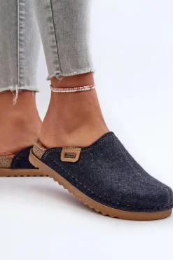 Damskie Obuwie Domowe Kapcie Inblu DJ000010 Granatowe