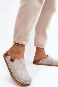 Damskie Obuwie Domowe Kapcie Inblu DJ000010 Jasnobeżowe