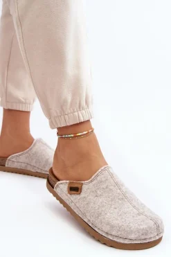 Damskie Obuwie Domowe Kapcie Inblu DJ000010 Jasnobeżowe