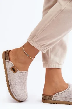 Damskie Obuwie Domowe Kapcie Inblu DJ000010 Jasnobeżowe